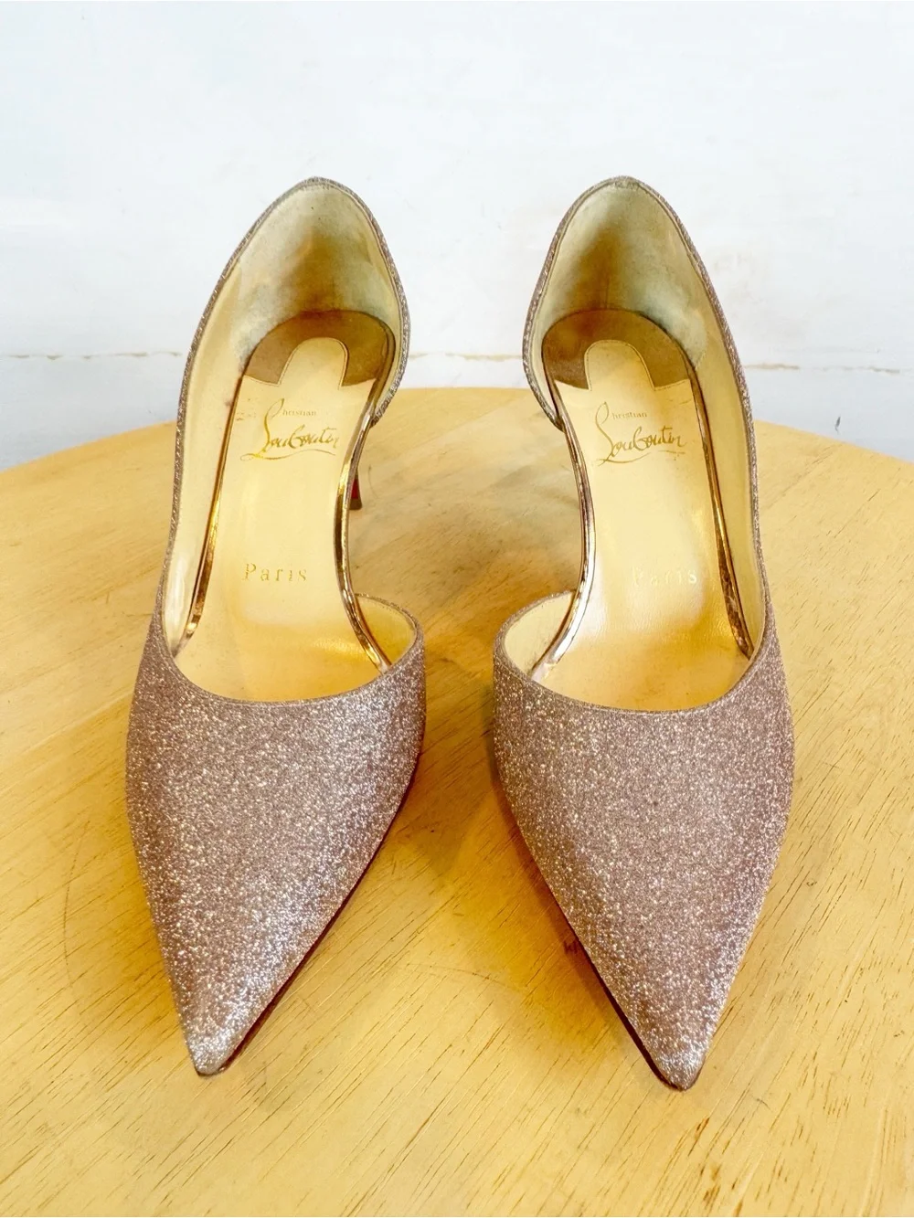 Christian Louboutin | Rose Gold Shimmer Glitter Heel, EU 36.5